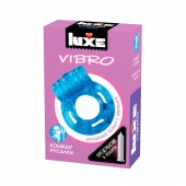 Голубое эрекционное виброкольцо Luxe VIBRO  Кошмар русалки  + презерватив - Luxe - в Улан-Удэ купить с доставкой