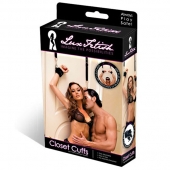Черные фиксаторы с креплением к двери - Lux Fetish - купить с доставкой в Улан-Удэ