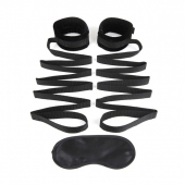 Чёрные манжеты для фиксации на кровати Bondage Bed Strap - Lux Fetish - купить с доставкой в Улан-Удэ