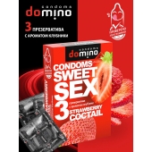 Презервативы для орального секса DOMINO Sweet Sex с ароматом клубничного коктейля  - 3 шт. - Domino - купить с доставкой в Улан-Удэ