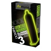 Презервативы DOMINO Neon Green со светящимся в темноте кончиком - 3 шт. - Domino - купить с доставкой в Улан-Удэ