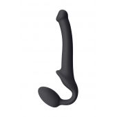 Черный безремневой страпон Silicone Bendable Strap-On S - Strap-on-me - купить с доставкой в Улан-Удэ