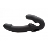 Черный безремневой страпон Urge Silicone Strap On с пультом ДУ - 24 см. - XR Brands - купить с доставкой в Улан-Удэ