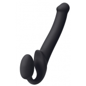 Черный безремневой страпон Silicone Bendable Strap-On M - Strap-on-me - купить с доставкой в Улан-Удэ