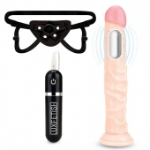 Регулируемые трусики с вибрирующей насадкой - 21 см. - Lux Fetish - купить с доставкой в Улан-Удэ