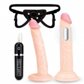 Регулируемые трусики с 2 насадками - 16 и 15 см. - Lux Fetish - купить с доставкой в Улан-Удэ