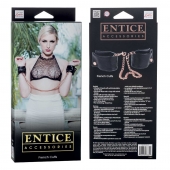 Черные мягкие наручники Entice French Cuffs с цепью - California Exotic Novelties - купить с доставкой в Улан-Удэ