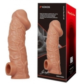 Телесная насадка на фаллос с отверстием для мошонки EXTREME SLEEVE - 17,6 см. - KOKOS - в Улан-Удэ купить с доставкой