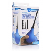 Анальный душ с 3 насадками Premium One-way Valve Anal Douche Set - XR Brands - купить с доставкой в Улан-Удэ