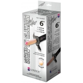 Пояс-трусики с насадкой Glamour Silver - 15,5 см. - LOVETOY (А-Полимер) - купить с доставкой в Улан-Удэ