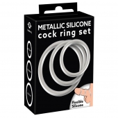 Набор из 3 эрекционных колец под металл Metallic Silicone Cock Ring Set - Orion - в Улан-Удэ купить с доставкой