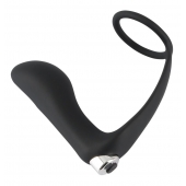 Черное эрекционное кольцо с анальной вибропробкой Vibrating Ring   Plug - Orion - в Улан-Удэ купить с доставкой