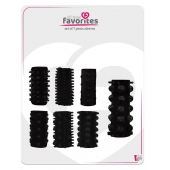 Набор из 7 черных насадок PENIS SLEEVES SET - Dream Toys - в Улан-Удэ купить с доставкой