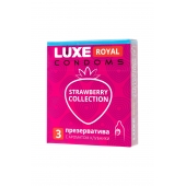Презервативы с ароматом клубники LUXE Royal Strawberry Collection - 3 шт. - Luxe - купить с доставкой в Улан-Удэ