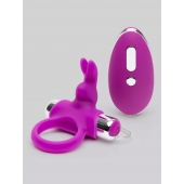 Лиловое виброкольцо с пультом ДУ Remote Control Cock Ring - Happy Rabbit - в Улан-Удэ купить с доставкой