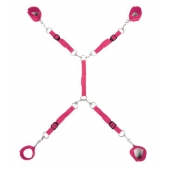Ярко-розовый набор фиксаций на кровати Classic Bed Spreader - Lux Fetish - купить с доставкой в Улан-Удэ
