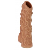 Телесная насадка с венками и открытой головкой Nude Sleeve S - 10 см. - KOKOS - в Улан-Удэ купить с доставкой