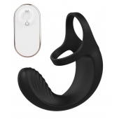 Черный анальный стимулятор с эрекционными кольцами Remote Couple Teaser - Dream Toys - в Улан-Удэ купить с доставкой