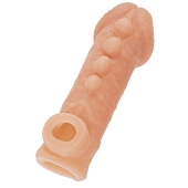 Телесная закрытая насадка с шишечками Cock Sleeve Size S - 13,8 см. - KOKOS - в Улан-Удэ купить с доставкой