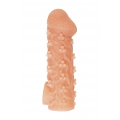 Телесная закрытая насадка с пучками шишечек Cock Sleeve Size M - 15,6 см. - KOKOS - в Улан-Удэ купить с доставкой