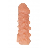 Телесная закрытая насадка с шариками Cock Sleeve Size S - 13,8 см. - KOKOS - в Улан-Удэ купить с доставкой