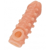 Телесная закрытая насадка с шариками Cock Sleeve Size S - 13,8 см. - KOKOS - в Улан-Удэ купить с доставкой
