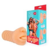 Телесный мастурбатор-ротик с высунутым язычком - Bior toys - в Улан-Удэ купить с доставкой