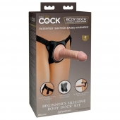 Страпон с телесной насадкой на присоске Beginner s Silicone Body Dock Kit - 14 см. - Pipedream - купить с доставкой в Улан-Удэ