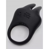Черное эрекционное виброкольцо Sensation Rechargeable Vibrating Rabbit Love Ring - Fifty Shades of Grey - в Улан-Удэ купить с доставкой