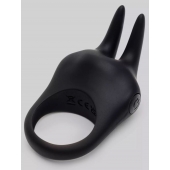 Черное эрекционное виброкольцо Sensation Rechargeable Vibrating Rabbit Love Ring - Fifty Shades of Grey - в Улан-Удэ купить с доставкой