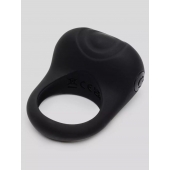 Черное эрекционное виброкольцо Sensation Rechargeable Vibrating Love Ring - Fifty Shades of Grey - в Улан-Удэ купить с доставкой
