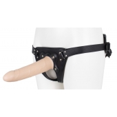 Пустотелый страпон Harness CLASSIC с бандажом - 19,5 см. - LOVETOY (А-Полимер) - купить с доставкой в Улан-Удэ