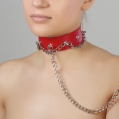 Красный ошейник из натуральной кожи - Sitabella - купить с доставкой в Улан-Удэ