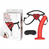 Красный поясной фаллоимитатор Red Heart Strap on Harness   5in Dildo Set - 12,25 см. - Lux Fetish - купить с доставкой в Улан-Удэ