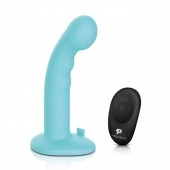 Голубая изогнутая насадка 6in Remote Control Ripple P-Spot G-Spot на черных трусиках - 16 см. - Pegasus - купить с доставкой в Улан-Удэ
