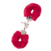 Металлические наручники с красной меховой опушкой METAL HANDCUFF WITH PLUSH RED - Dream Toys - купить с доставкой в Улан-Удэ