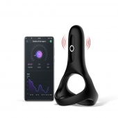 Черное виброкольцо Magic Motion Rise с подхватом мошонки - Magic Motion - в Улан-Удэ купить с доставкой