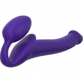 Фиолетовый безремневой страпон Silicone Bendable Strap-On - size S - Strap-on-me - купить с доставкой в Улан-Удэ