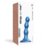 Голубая насадка Strap-On-Me Dildo Plug Balls size S - Strap-on-me - купить с доставкой в Улан-Удэ
