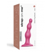 Розовая насадка Strap-On-Me Dildo Plug Beads size S - Strap-on-me - купить с доставкой в Улан-Удэ