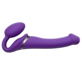 Фиолетовый безремневой вибрострапон Vibrating Bendable Strap-On - size L - Strap-on-me - купить с доставкой в Улан-Удэ