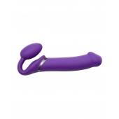 Фиолетовый безремневой вибрострапон Silicone Bendable Strap-On - size XL - Strap-on-me - купить с доставкой в Улан-Удэ