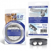 Кольцо на пенис SNAP COCK RING из искусственной кожи на клепках - BlueLine - в Улан-Удэ купить с доставкой