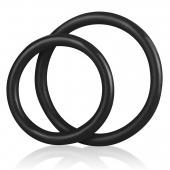 Набор из двух черных силиконовых колец разного диаметра SILICONE COCK RING SET - BlueLine - в Улан-Удэ купить с доставкой