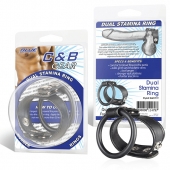 Двойное кольцо выносливости на пенис DUAL STAMINA RING - BlueLine - в Улан-Удэ купить с доставкой