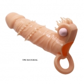 Телесная удлиняющая вибронасадка Penis Sleeve Connor - 17 см. - Baile - в Улан-Удэ купить с доставкой