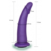 Фиолетовая гладкая изогнутая насадка-плаг - 17 см. - LOVETOY (А-Полимер) - купить с доставкой в Улан-Удэ