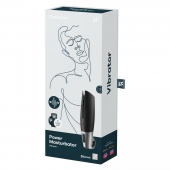 Черный мастурбатор с вибрацией Power Masturbator - Satisfyer - в Улан-Удэ купить с доставкой
