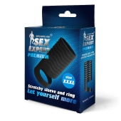 Черная открытая насадка на пенис с кольцом для мошонки XXXL-size - 9,9 см. - Sex Expert - в Улан-Удэ купить с доставкой