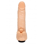 Телесная гелевая насадка-фаллос с клиторальными лепестками - 18,5 см. - LOVETOY (А-Полимер) - купить с доставкой в Улан-Удэ